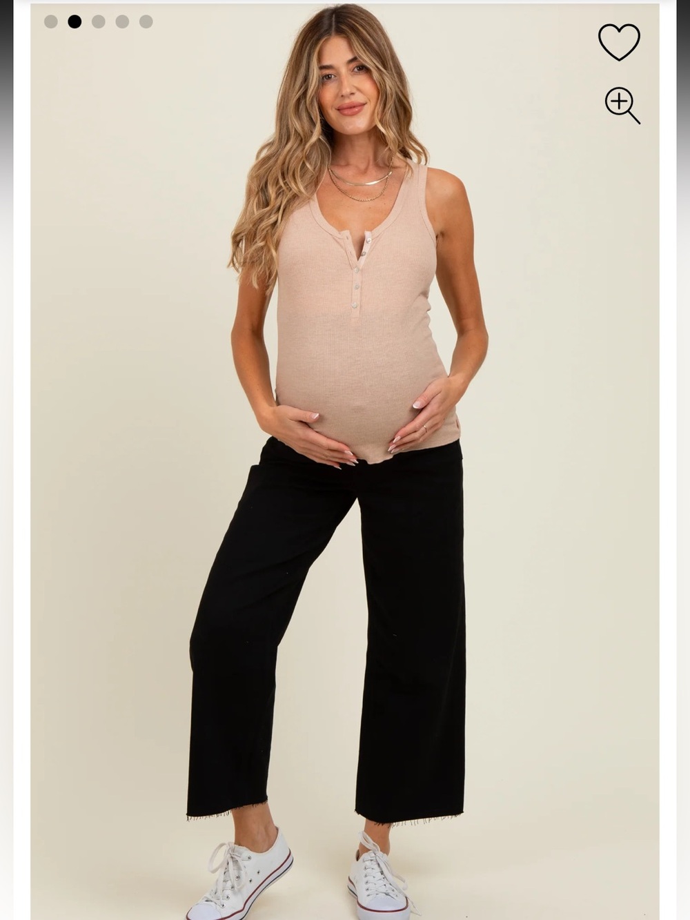 Black Raw Hem Cropped Wide Leg Maternity Jeans